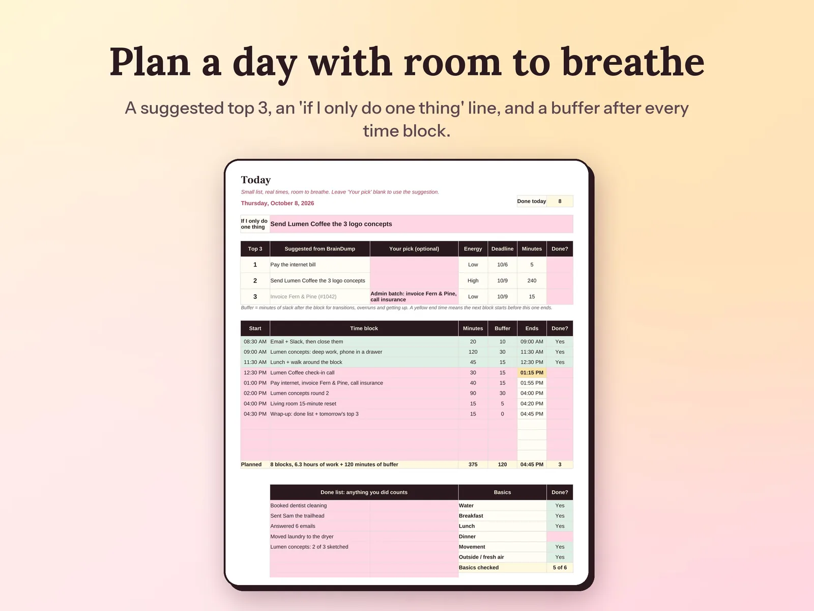 ADHD Life Planner & Daily Task Tracker: Plan a day with room to breathe