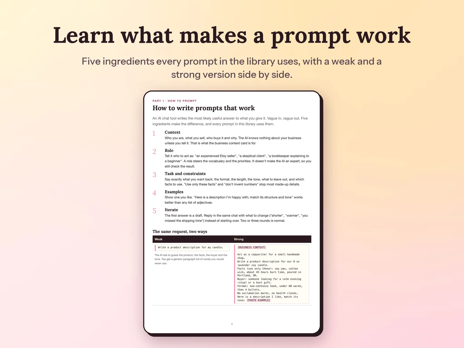 AI Prompt Library & Small Business Workflows: Learn what makes a prompt work