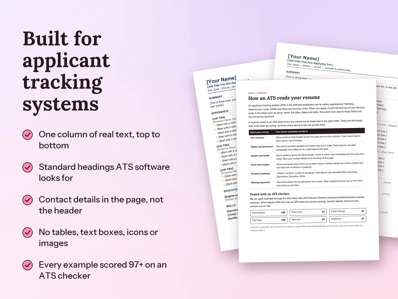 ATS Resume Templates for Word and Google Docs: Built for applicant tracking systems