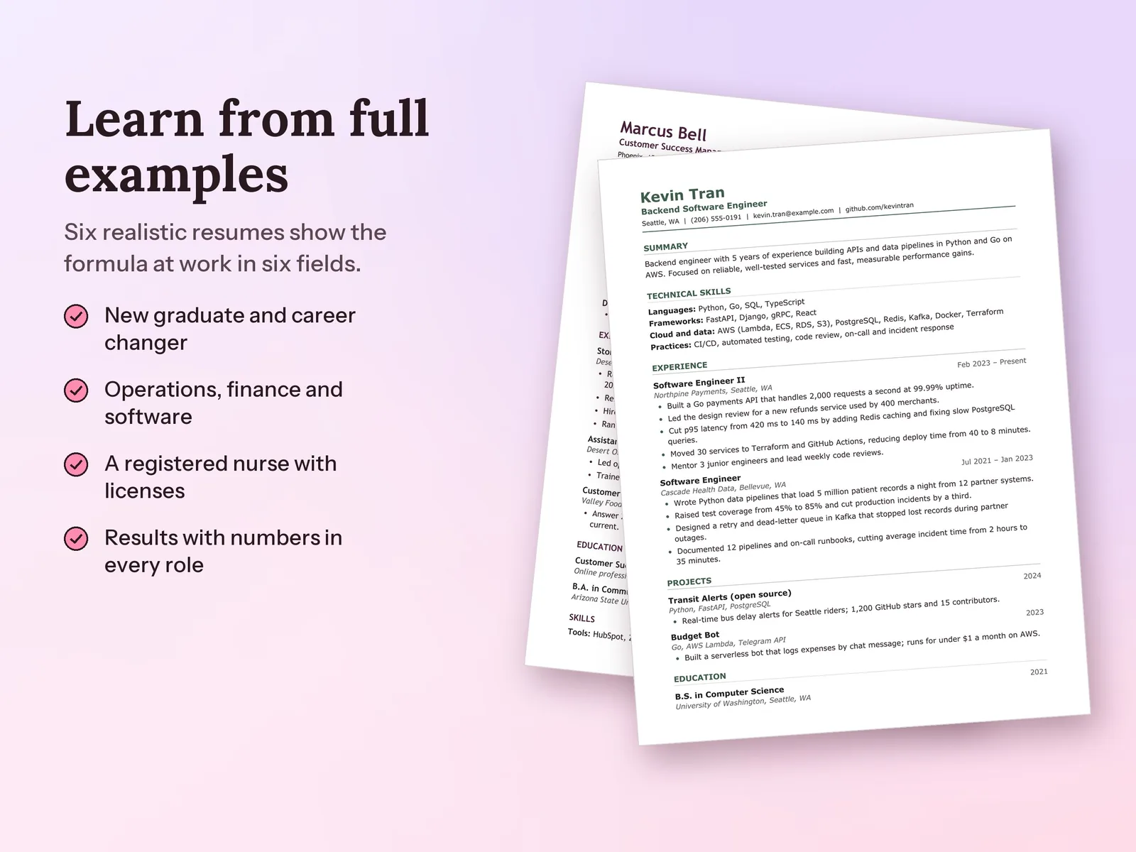 ATS Resume Templates for Word and Google Docs: Learn from full examples