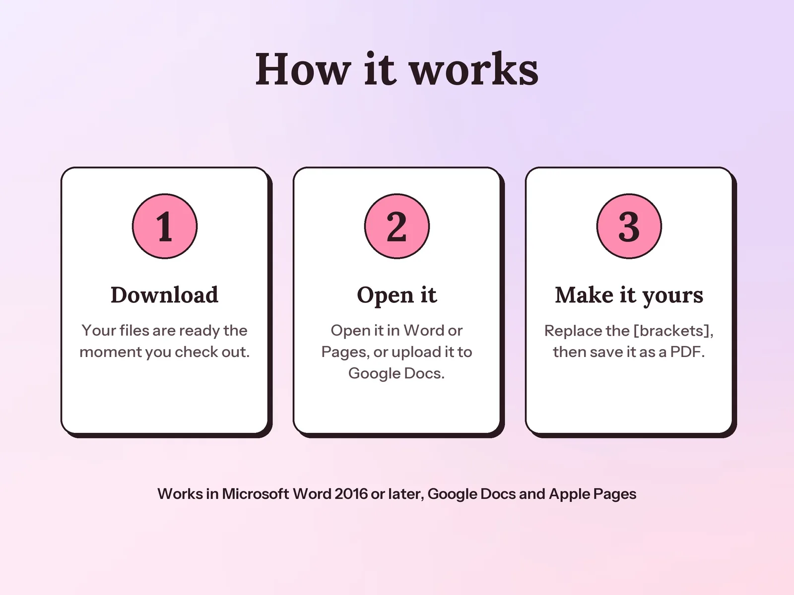 ATS Resume Templates for Word and Google Docs: how it works in three steps