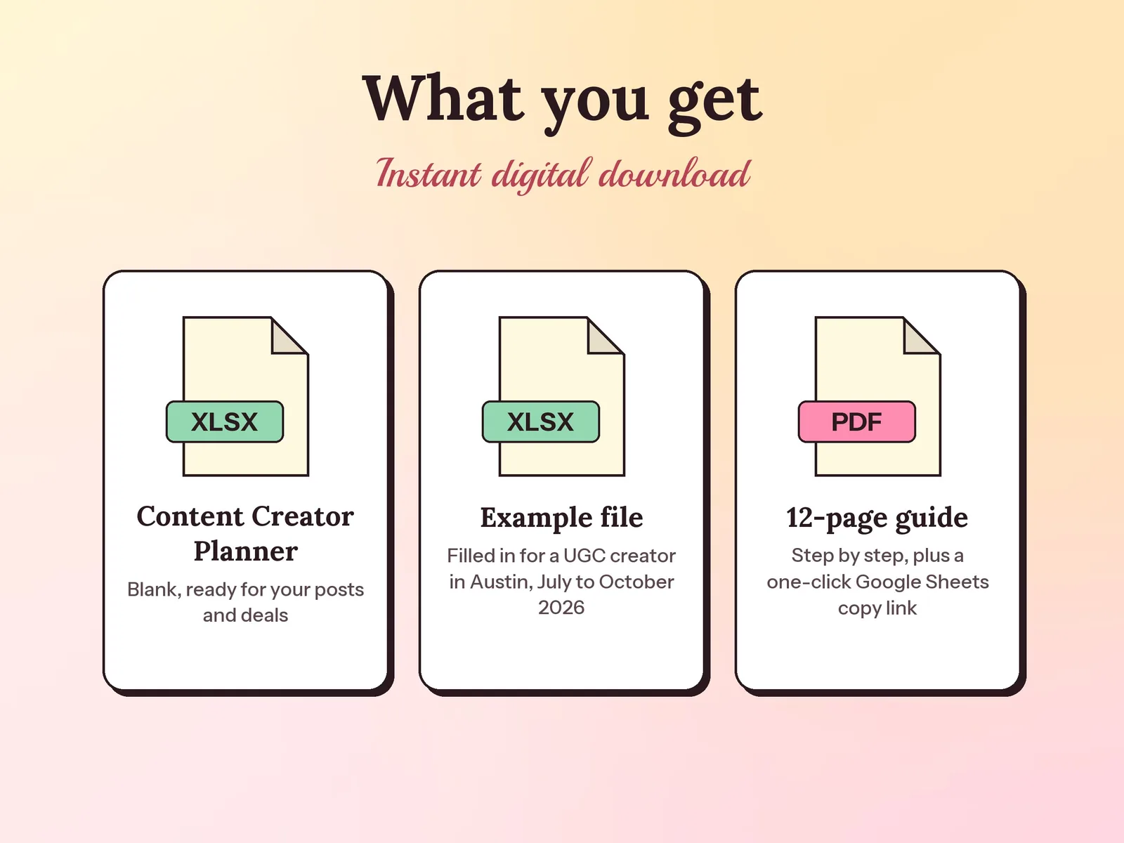 Content Creator Planner & Brand Deal Tracker: what you get in the download