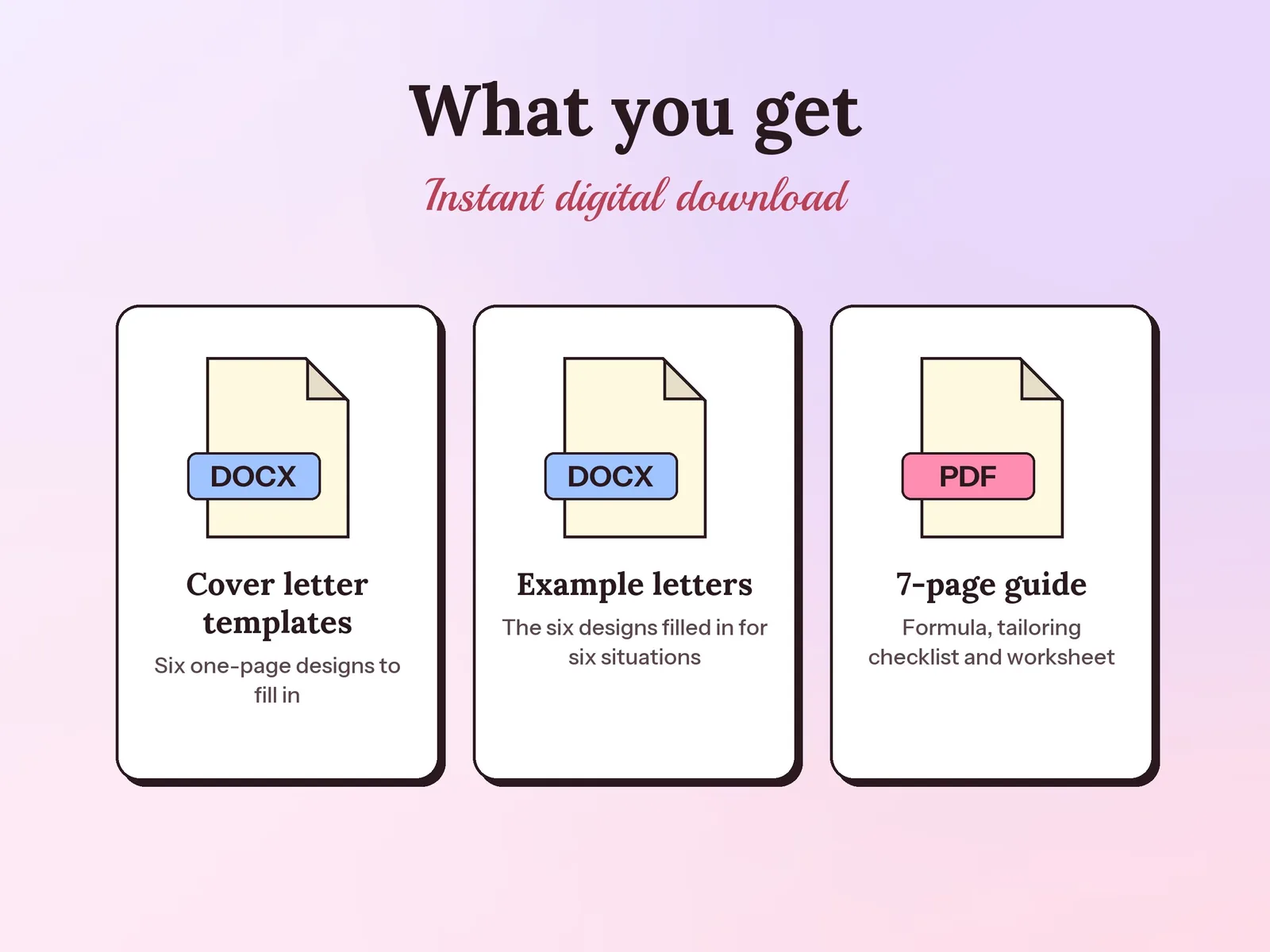 Cover Letter Templates for Google Docs: what you get in the download