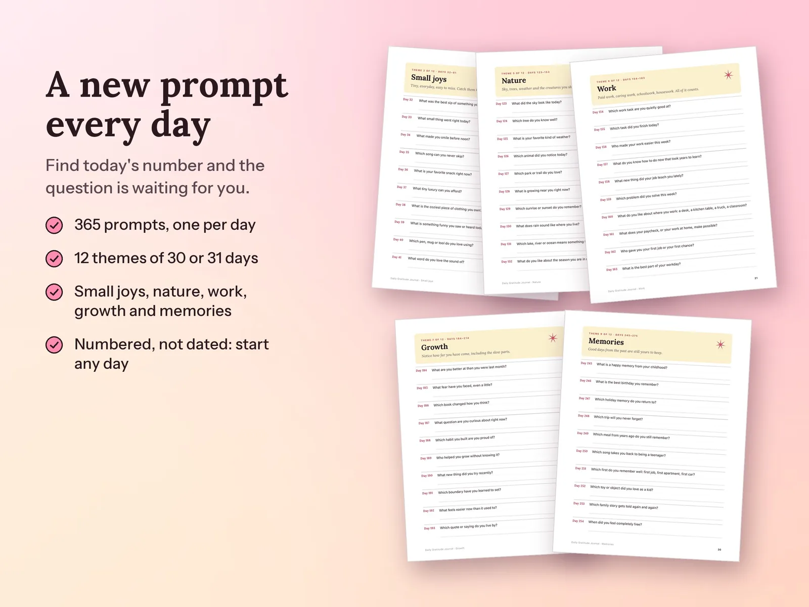 Gratitude Journal Prompts & Daily Journal: A new prompt every day