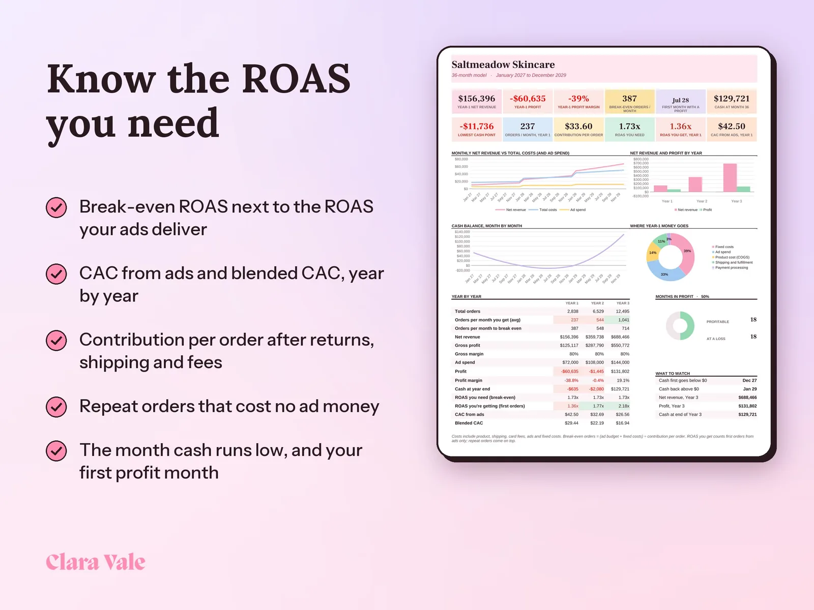 Ecommerce Financial Model & Business Plan: Know the ROAS you need
