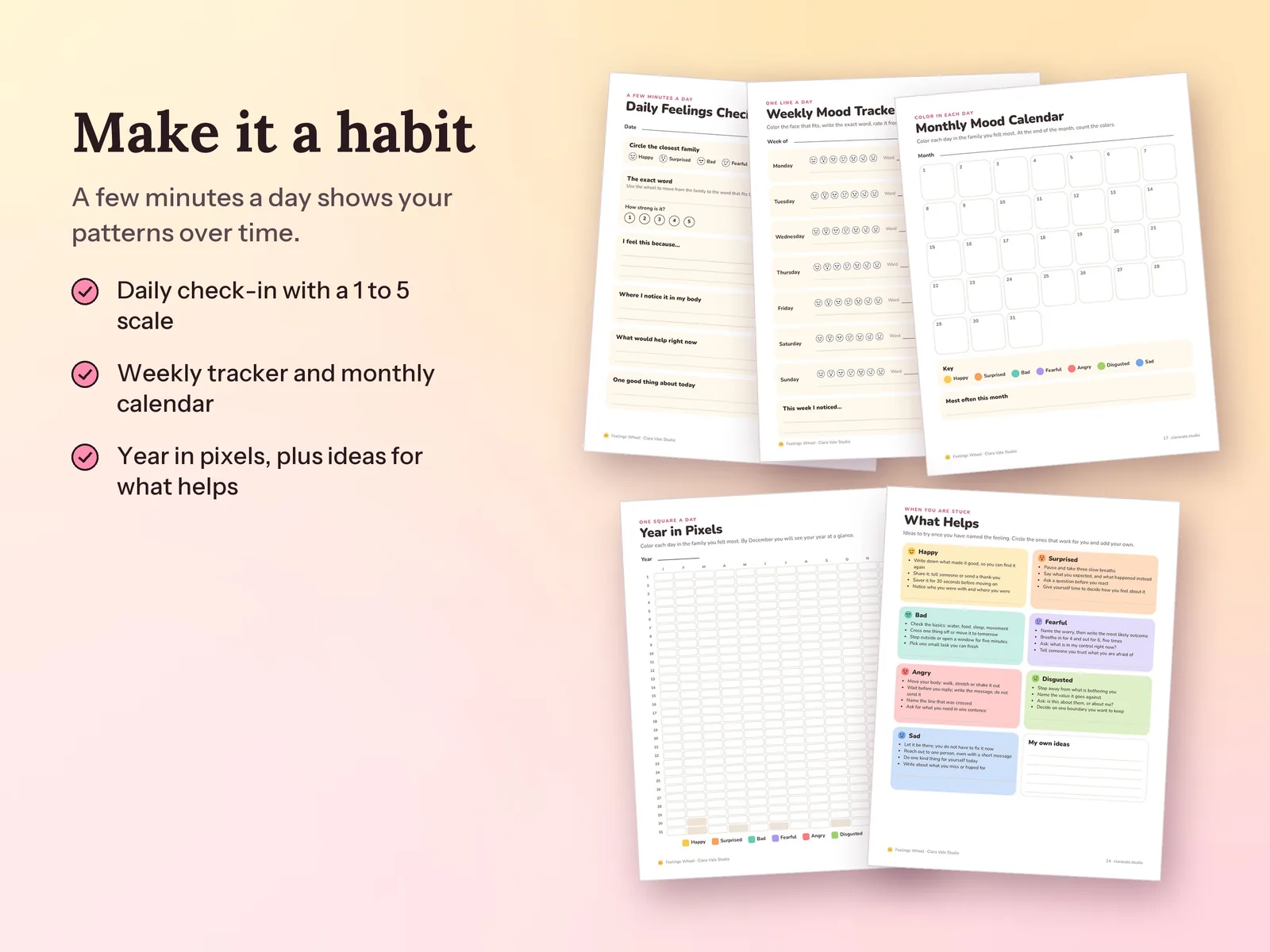 Feelings Wheel Printable Set: Make it a habit