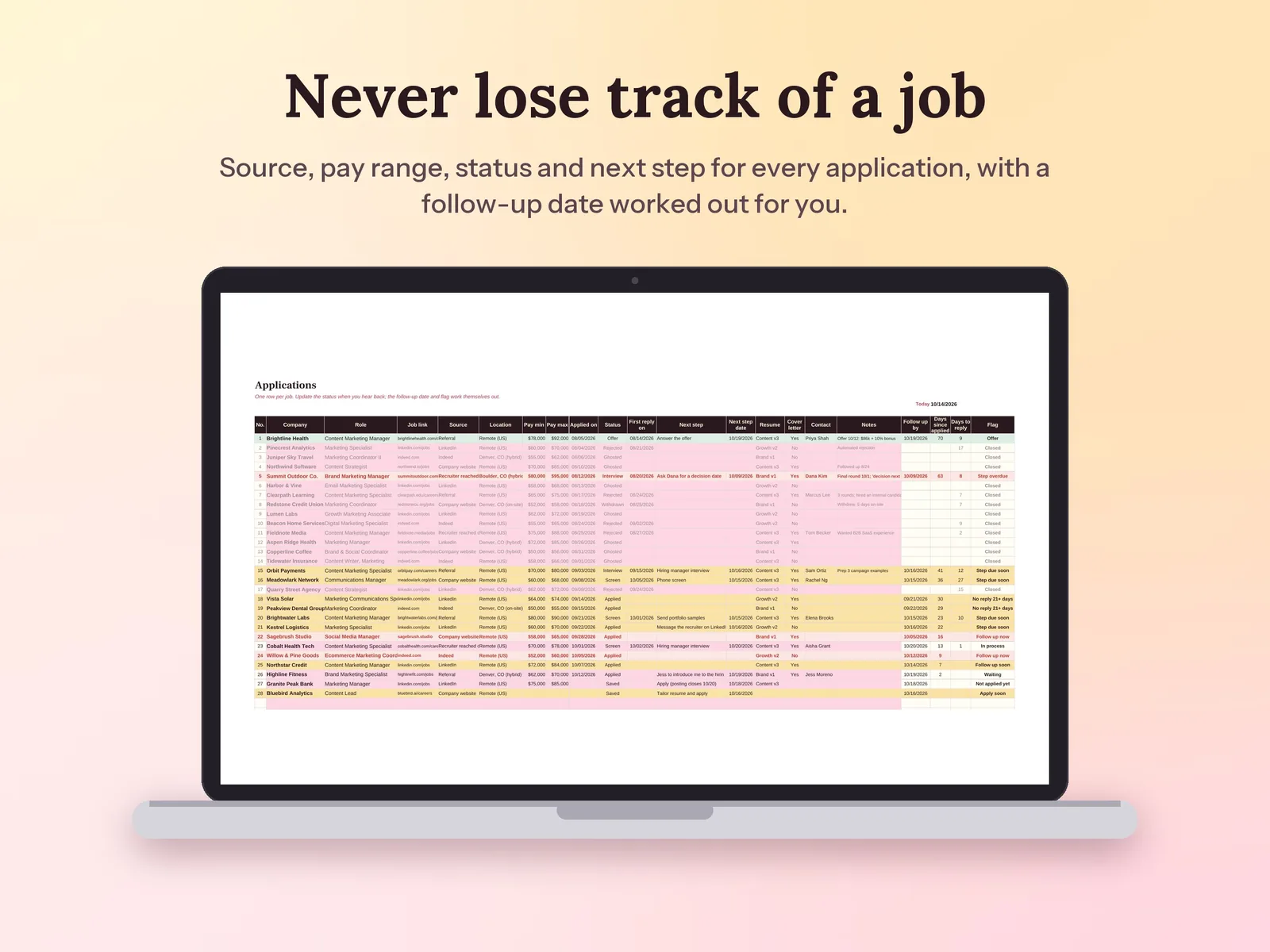 Job Application Tracker: Never lose track of a job