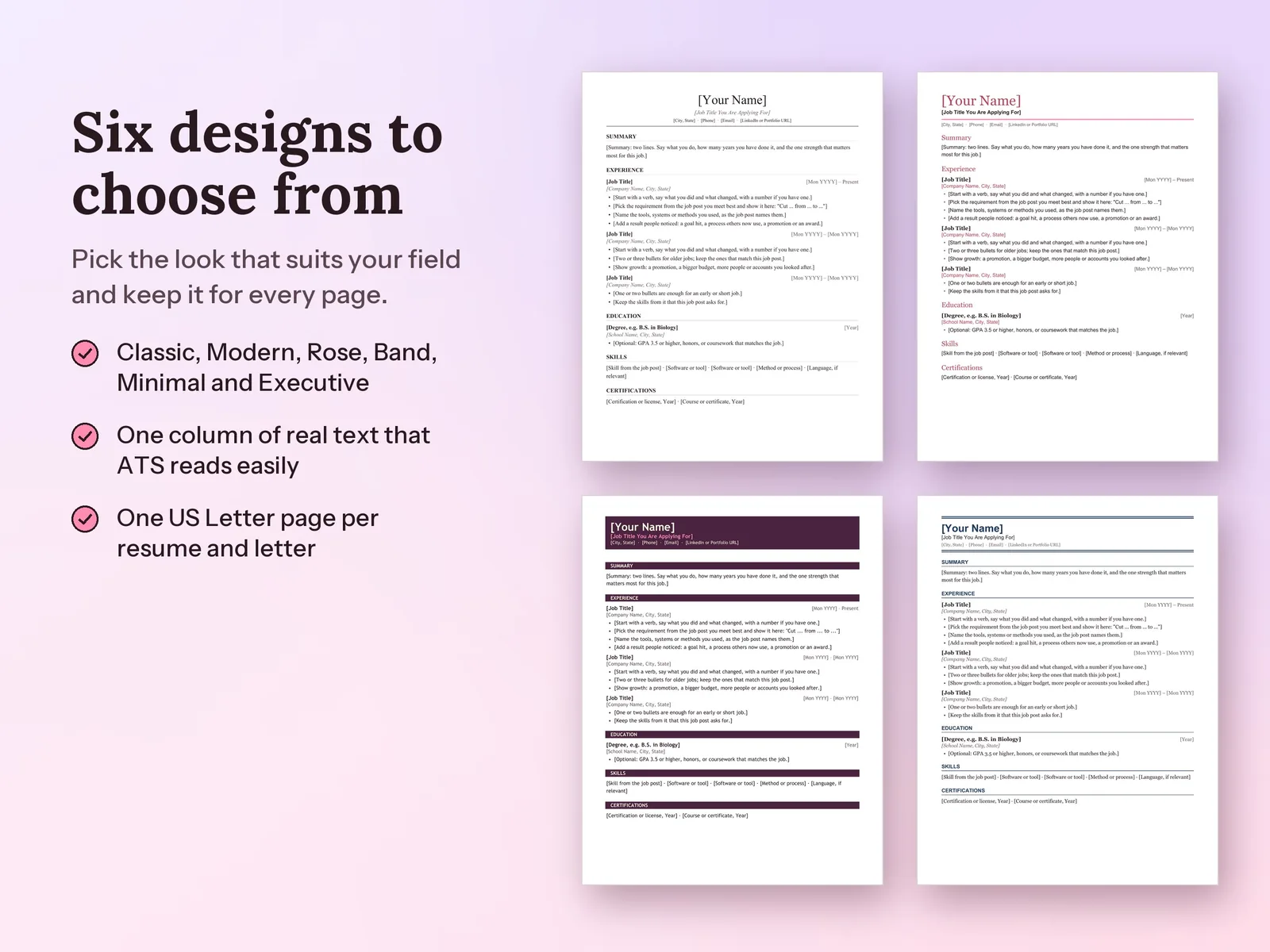 Resume and Cover Letter Templates for Google Docs: Six designs to choose from