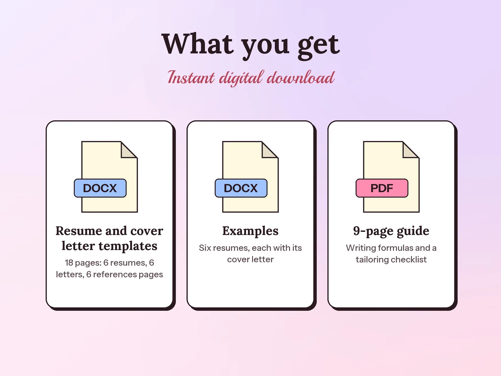Resume and Cover Letter Templates for Google Docs: what you get in the download