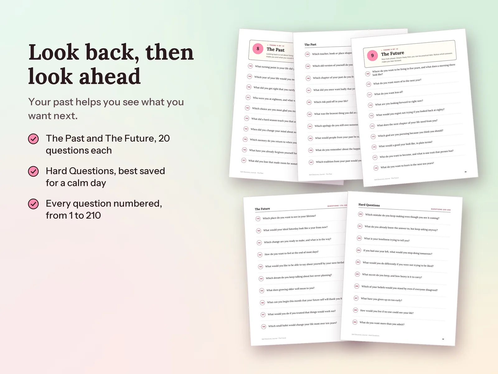 Self-Discovery Journal Prompts & Deep Questions: Look back, then look ahead