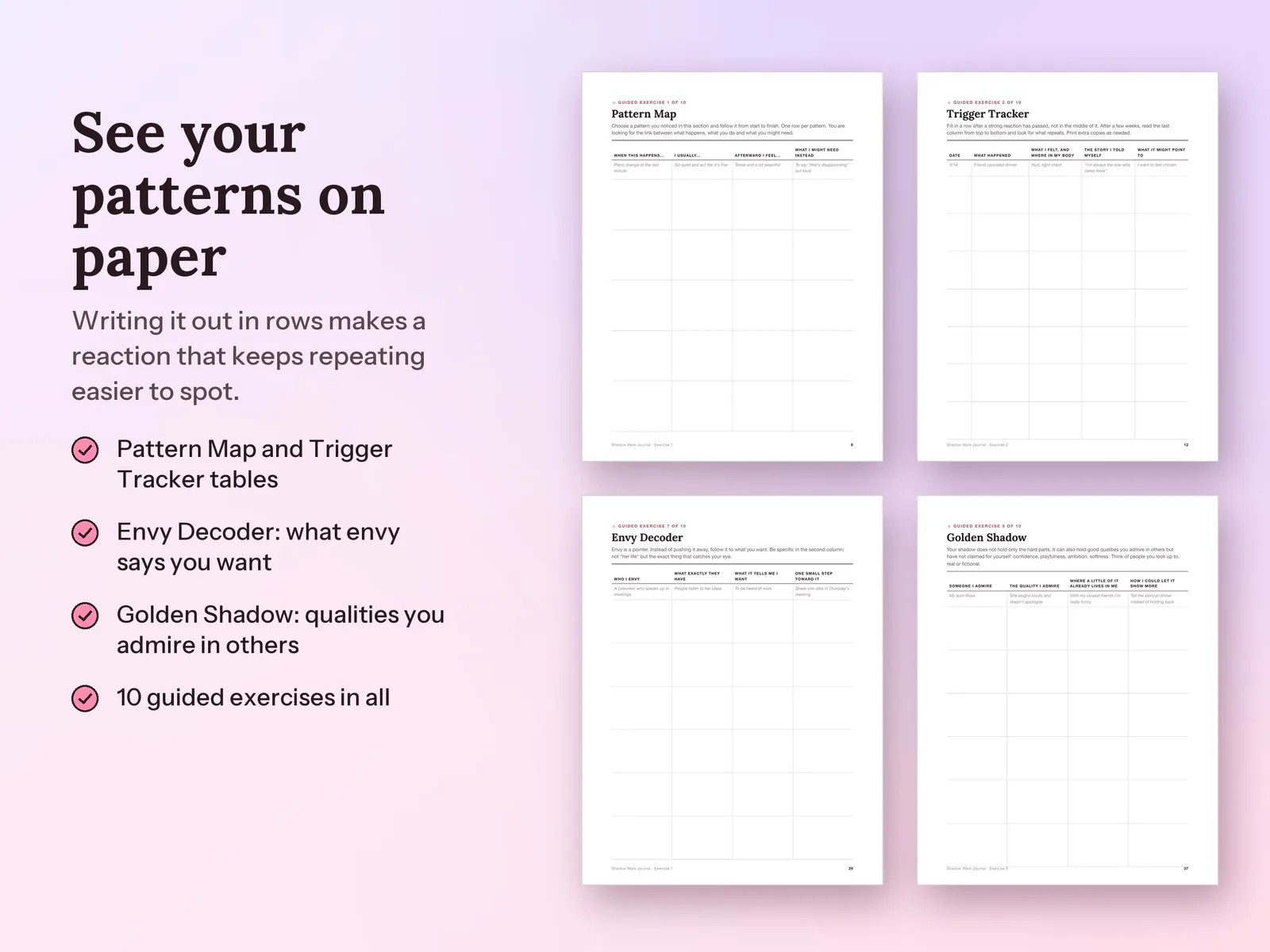 Shadow Work Journal Prompts & Exercises: See your patterns on paper
