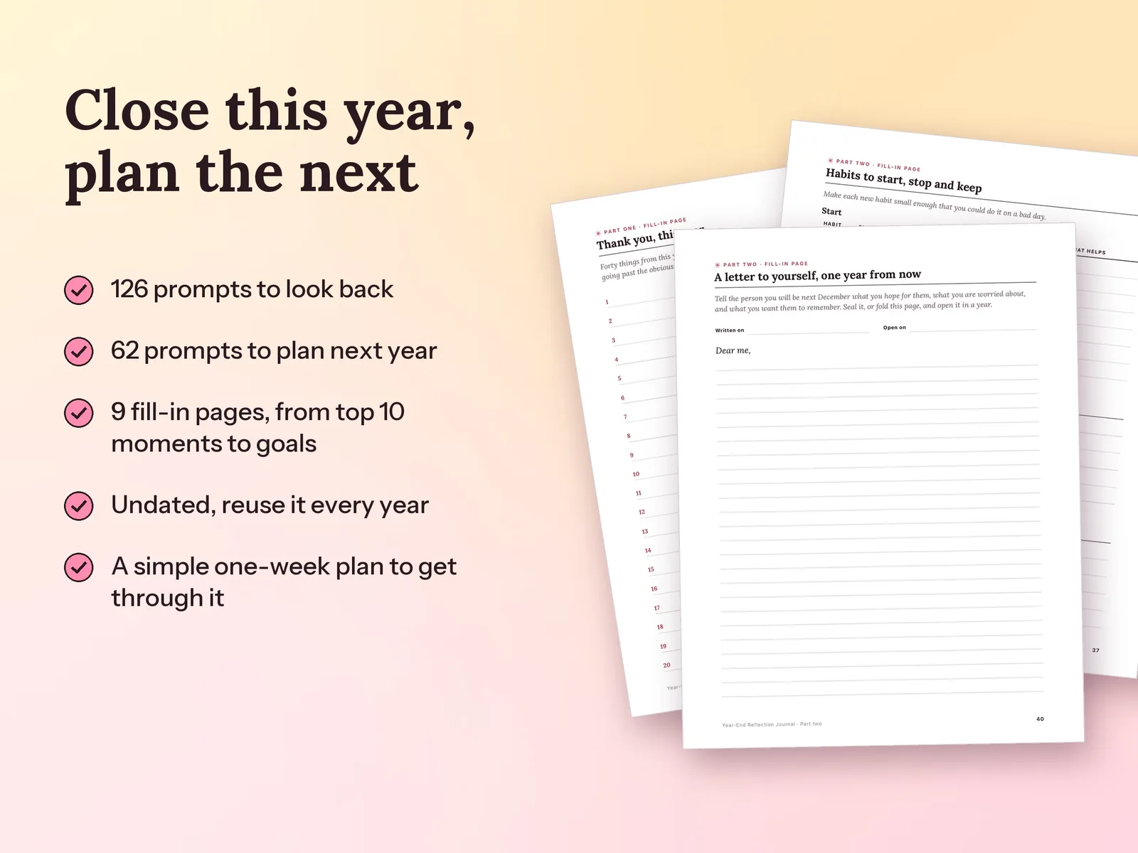Year-End Reflection Questions & New Year Prompts: Close this year, plan the next