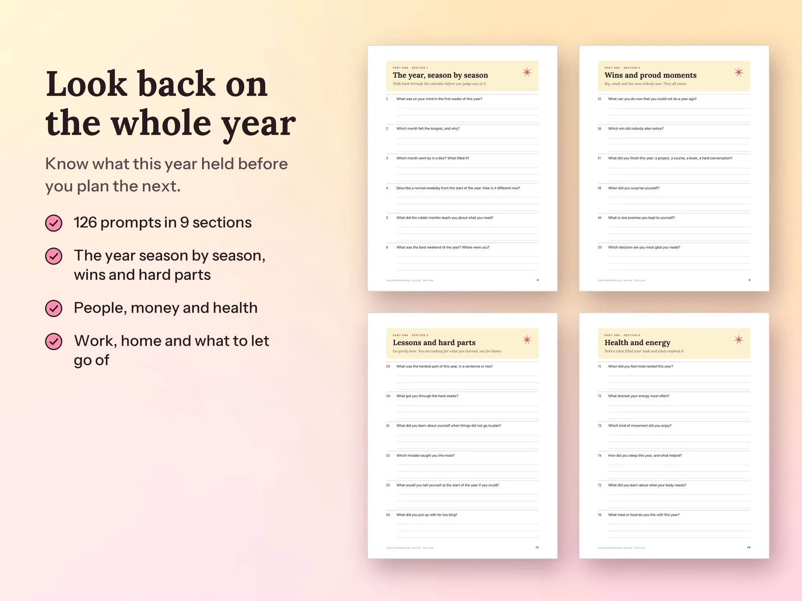 Year-End Reflection Questions & New Year Prompts: Look back on the whole year